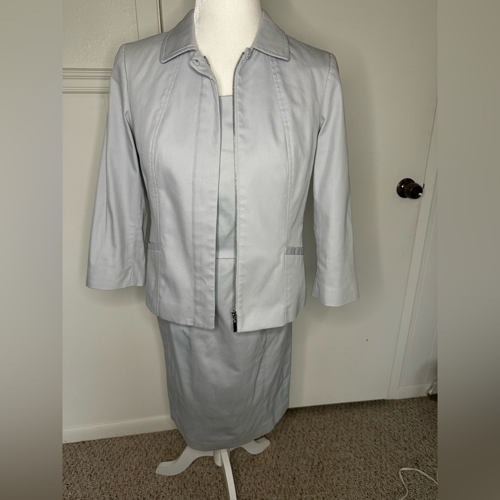 Talbots Grayish blue Blazer with Dress size 4 petite